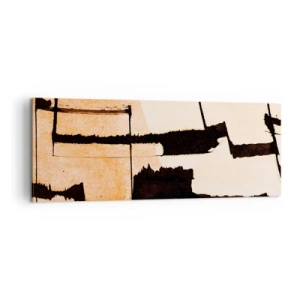 Quadro su tela - Stampe su Tela - Motivi geometrici nei toni del marrone e del beige - 140x50cm - Comunque in ordine - Decorazione murale moderna per soggiorno e camera da letto ARTTOR