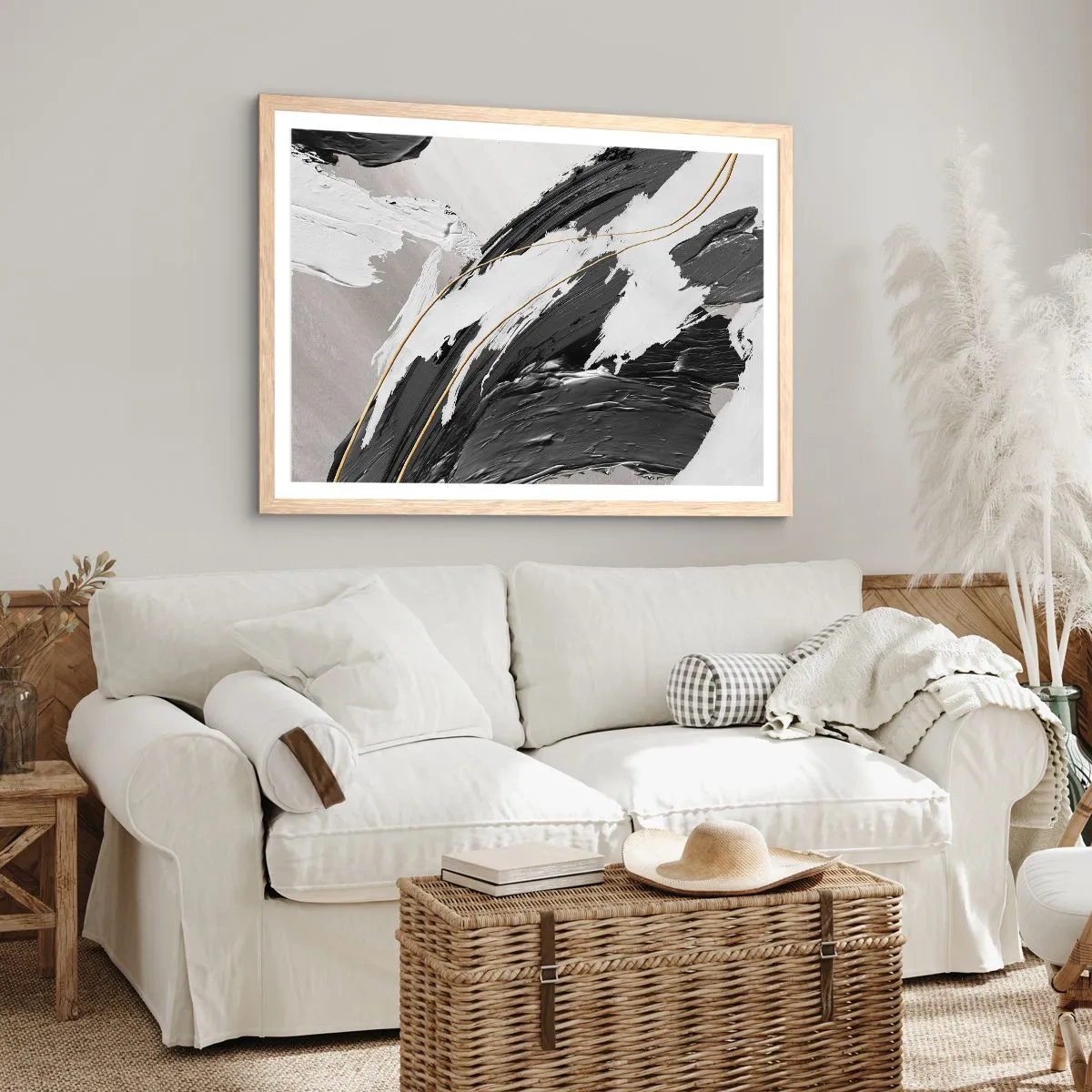 Poster in cornice rovere chiaro - Astrazione con sfarzo - 91x61 cm