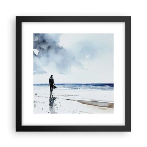 Poster in cornice nera - Dialogo con il mare - 30x30 cm