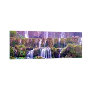 Quadro su vetro - La scala verso il cielo - 90x30 cm