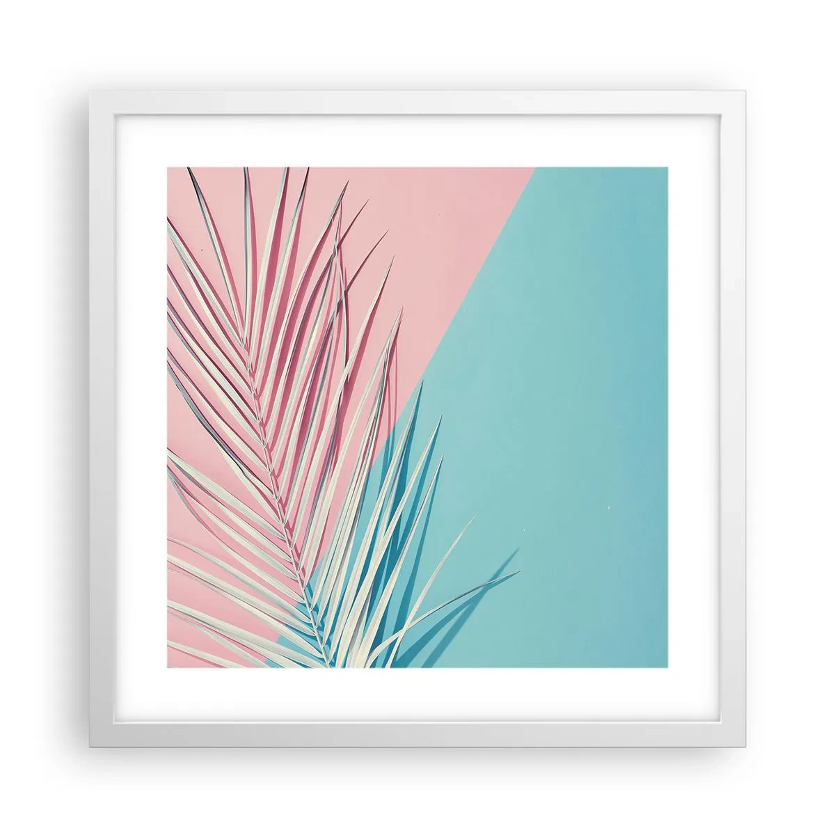 Poster in cornice bianca - Impressione tropicale - 40x40 cm