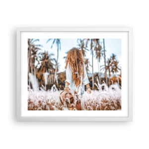 Poster in cornice bianca - Nata dalla lanugine dell'erba - 50x40 cm