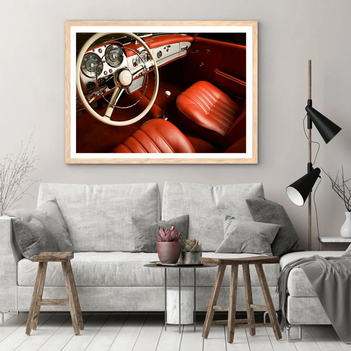 Poster in cornice rovere chiaro - Lusso in stile vintage - 40x30 cm