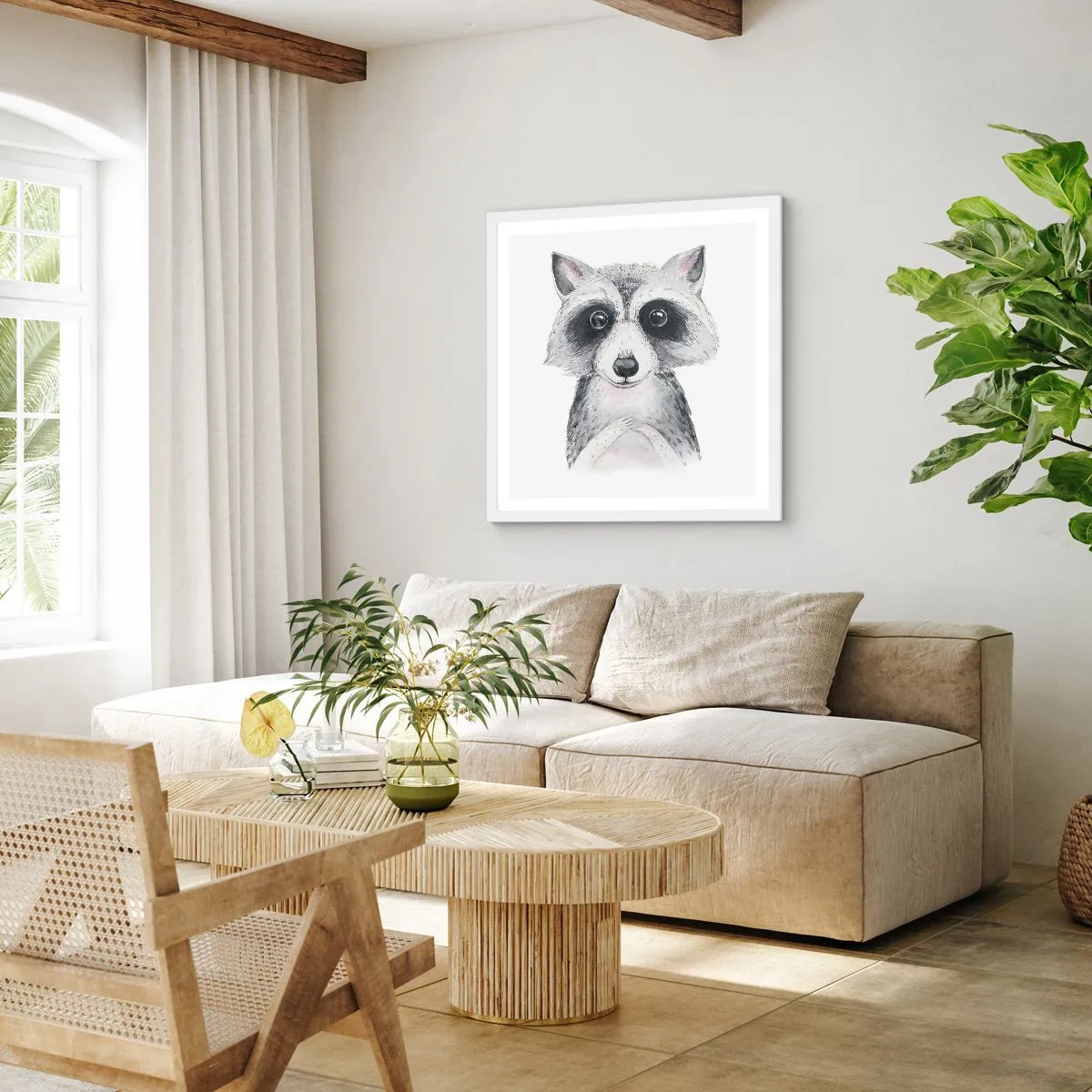 Poster in cornice bianca - Un attimo di commozione - 40x40 cm