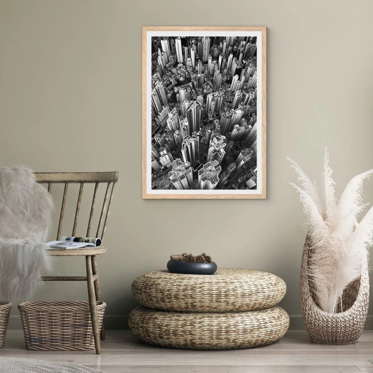 Poster in cornice rovere chiaro - Ancora più in alto - 40x50 cm