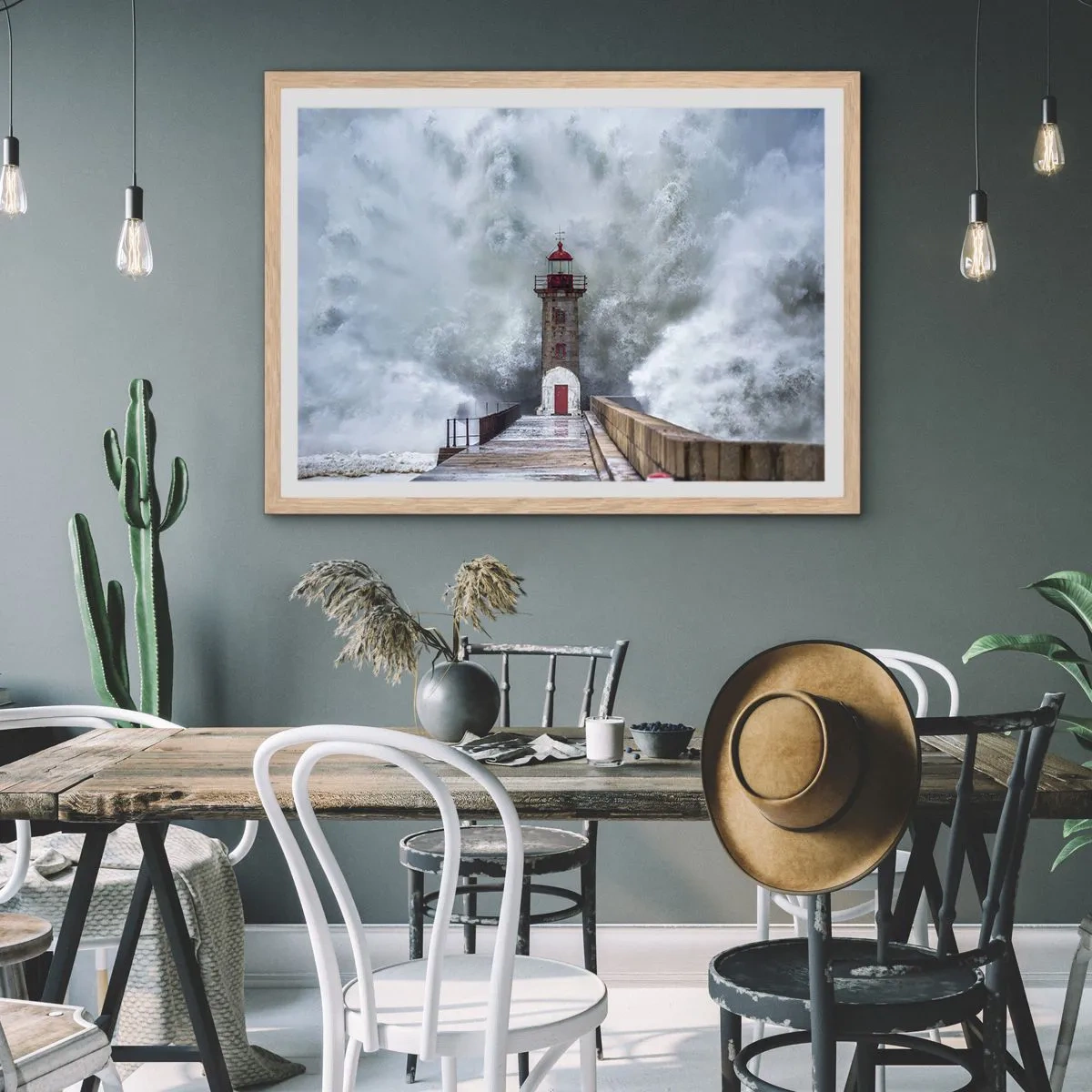 Poster in cornice rovere chiaro - Fragore delle acque, rumore di tempesta - 50x40 cm