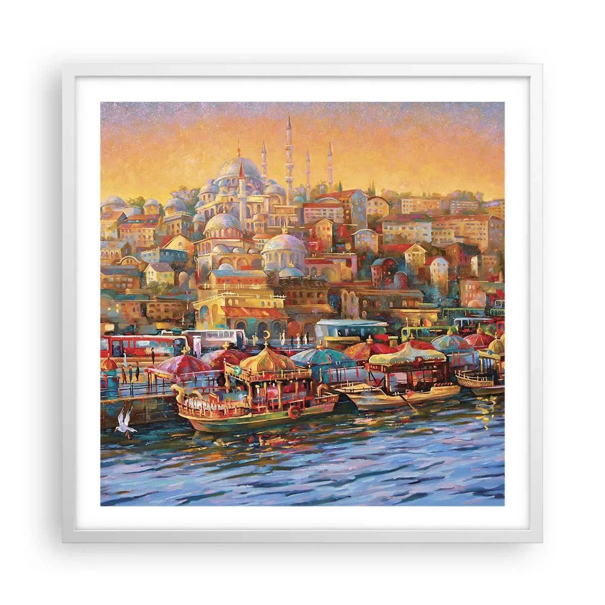 Poster in cornice bianca - Racconto da Istanbul - 60x60 cm