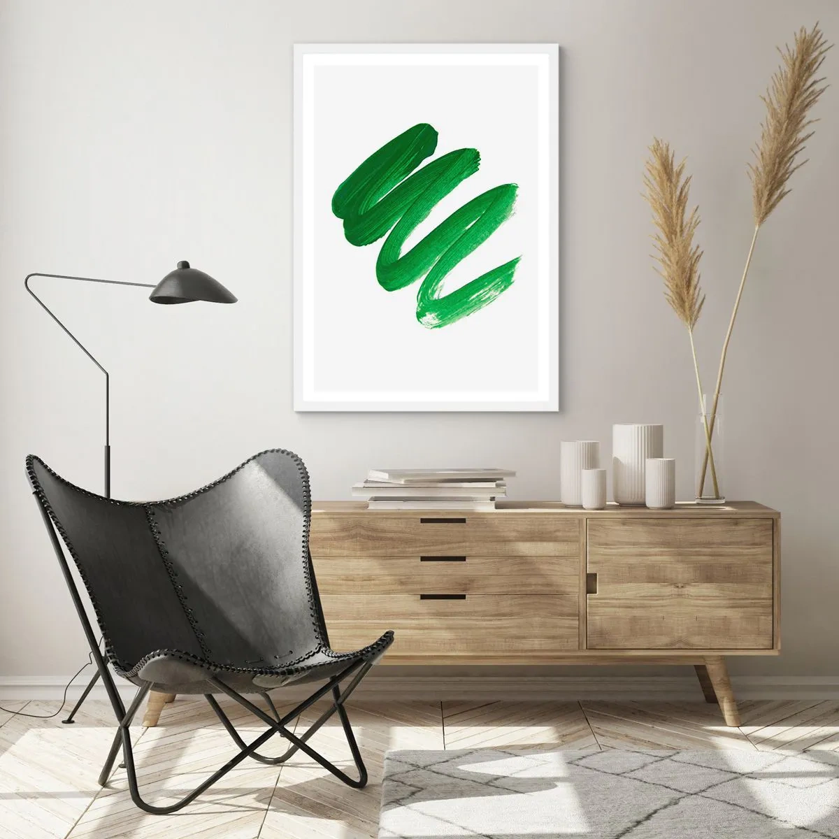 Poster in cornice bianca - Scherzo verde - 40x50 cm
