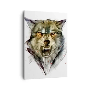 Quadro su tela - Stampe su Tela - Un lupo pericoloso in una forma dinamica e artistica - 50x70cm - Non si passa! - Decorazione murale moderna per soggiorno e camera da letto ARTTOR