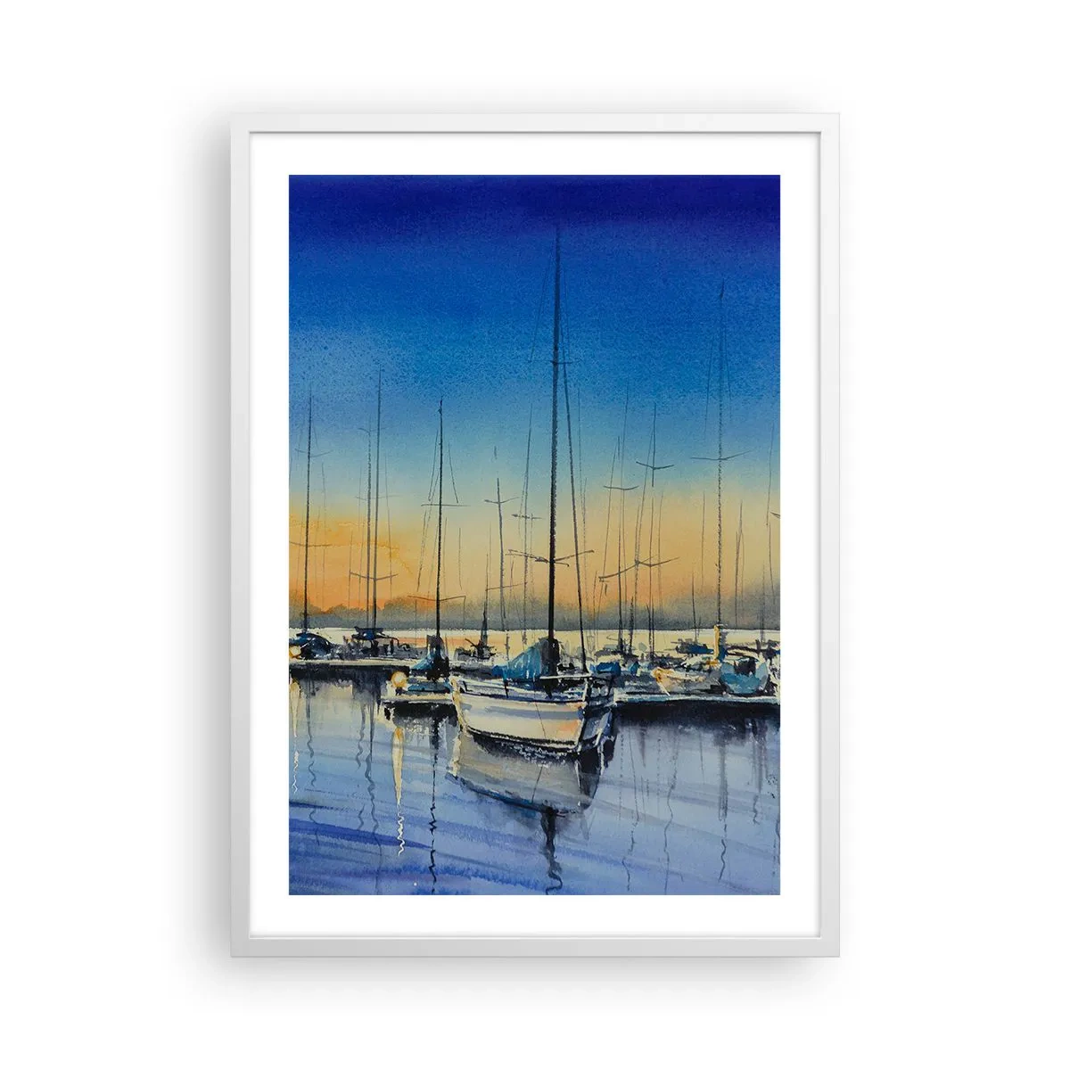 Poster in cornice bianca - La fine di una buona giornata - 50x70 cm