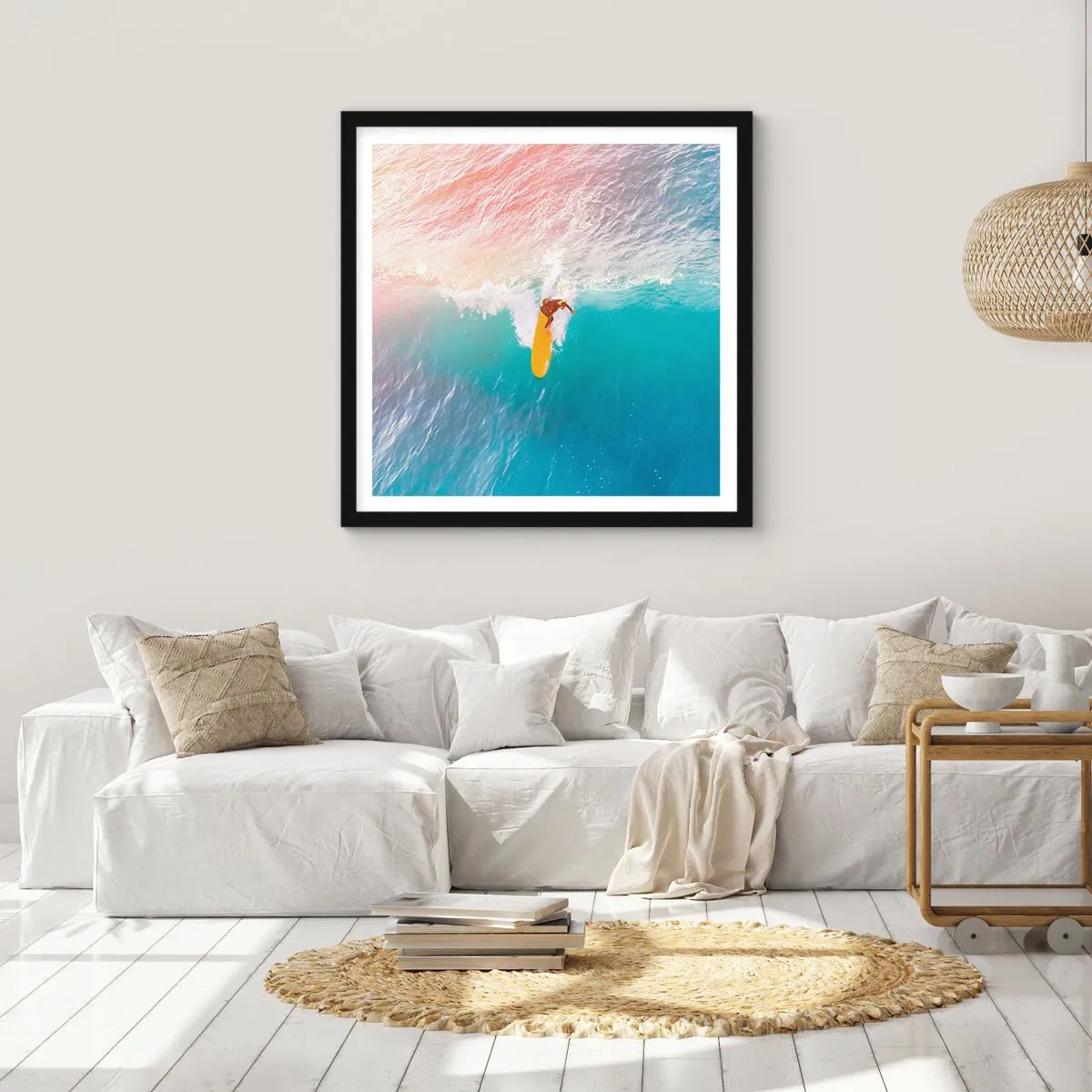 Poster in cornice nera - Il cavaliere dell'oceano - 50x50 cm