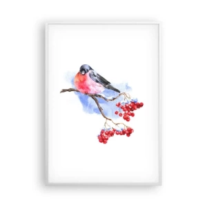 Poster in cornice bianca - L'inverno a colori - 70x100 cm