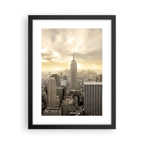 Poster in cornice nera - New York in grigio - 30x40 cm
