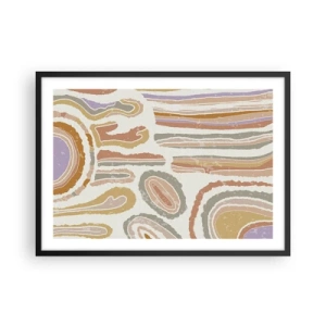 Poster in cornice nera - Sezioni trasversali colorate di forme astratte - 70x50cm - Sezioni colorate - Decorazione murale moderna per soggiorno e camera da letto ARTTOR