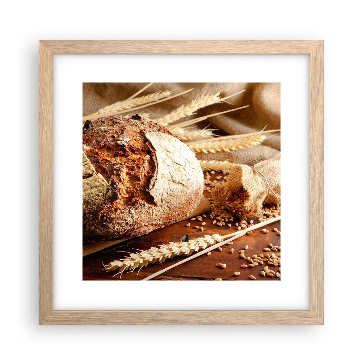 Poster in cornice rovere chiaro - Appetitoso, profumato, croccante - 30x30 cm