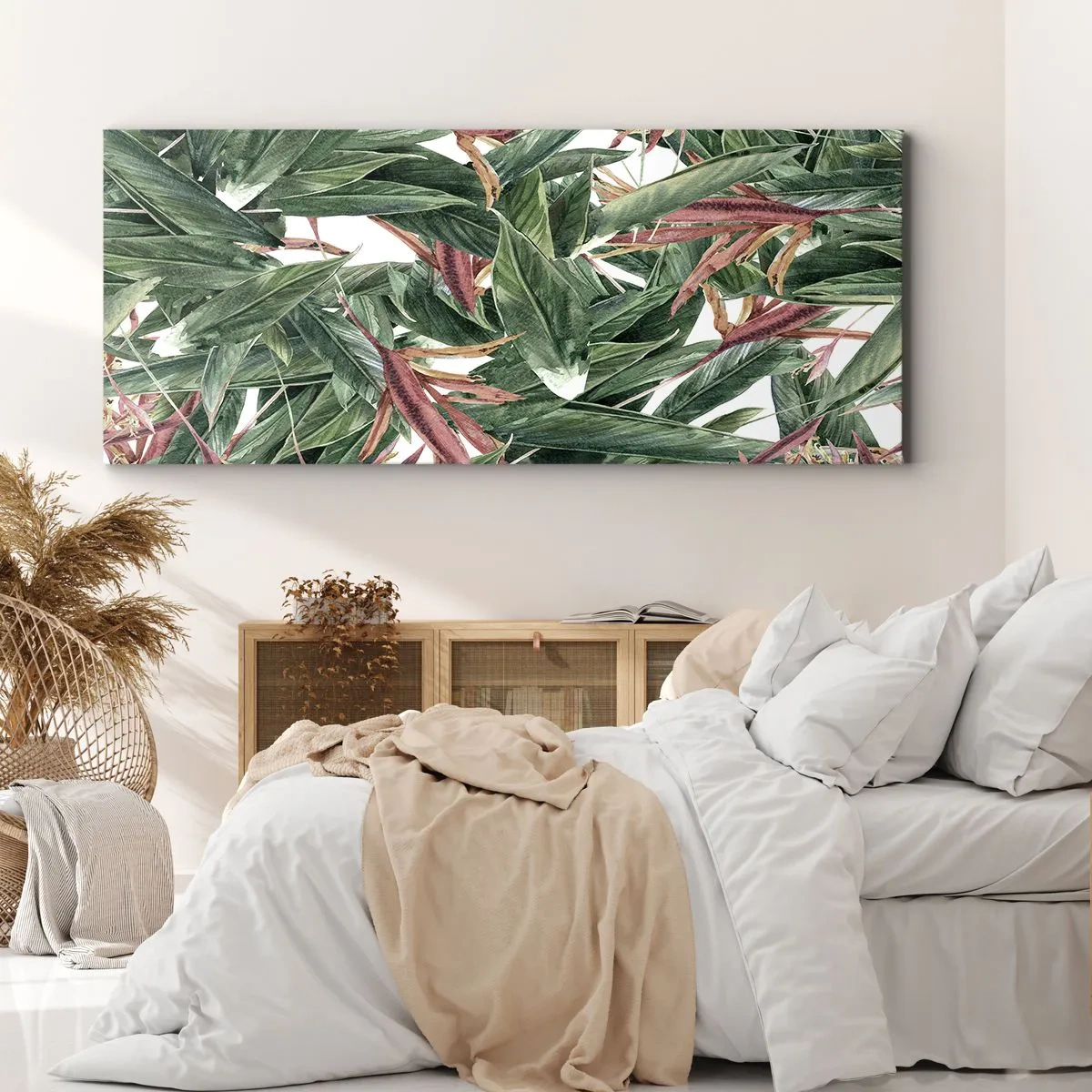 Quadro su tela - Stampe su Tela - Macchia smeraldo e lilla - 100x40 cm