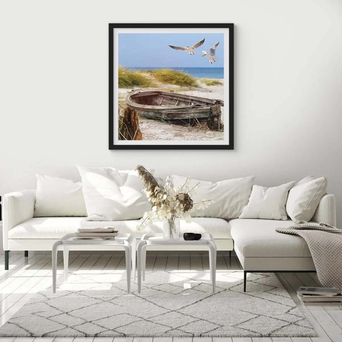 Poster in cornice nera - Bagnate dal vento - 40x40 cm