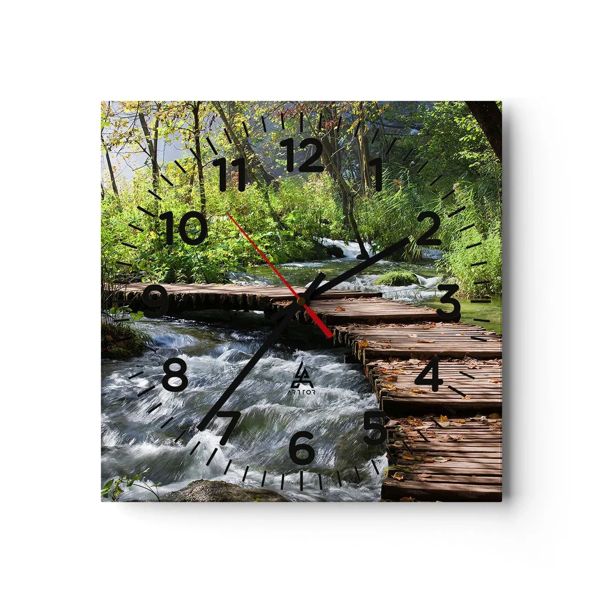 Orologio da parete - Orologio in Vetro - Sulla cascata spumeggiante - 40x40 cm