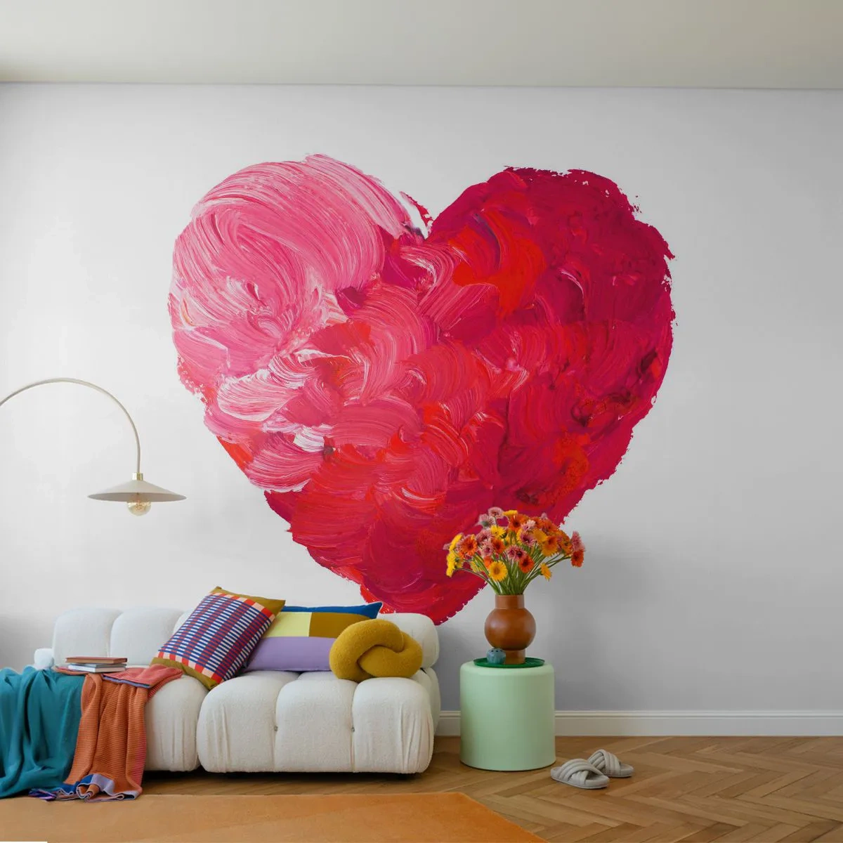 Fotomurali Standard Eco - All you need is love - Astrazione, Cuore rosso, Simbolo dell'amore - 300x210 cm