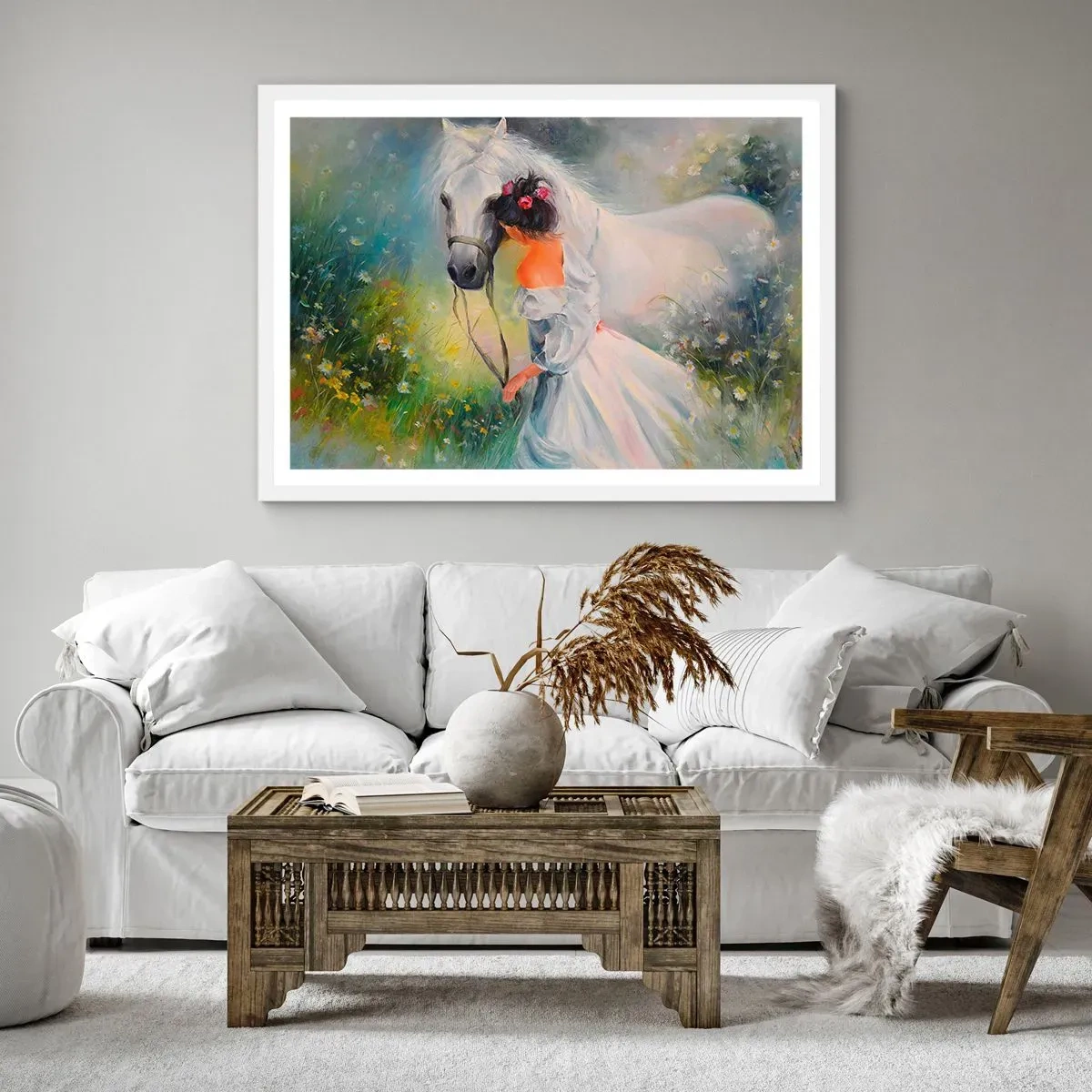 Poster in cornice bianca - Come in un bel sogno - 70x50 cm