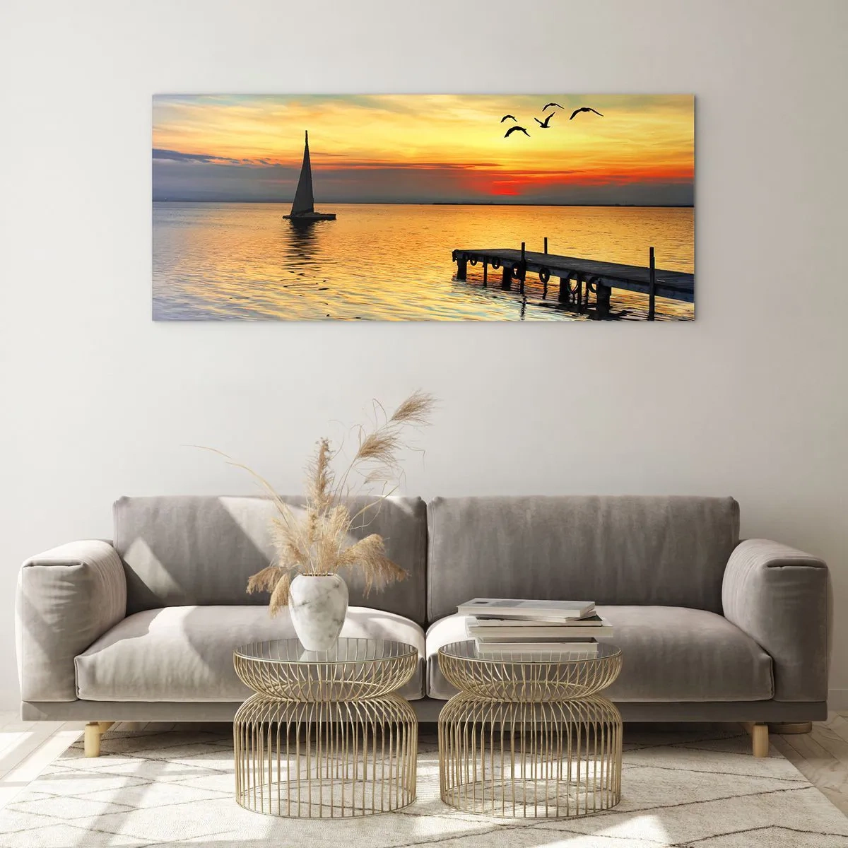 Quadro su vetro - Il ritorno alla sera - 90x30 cm