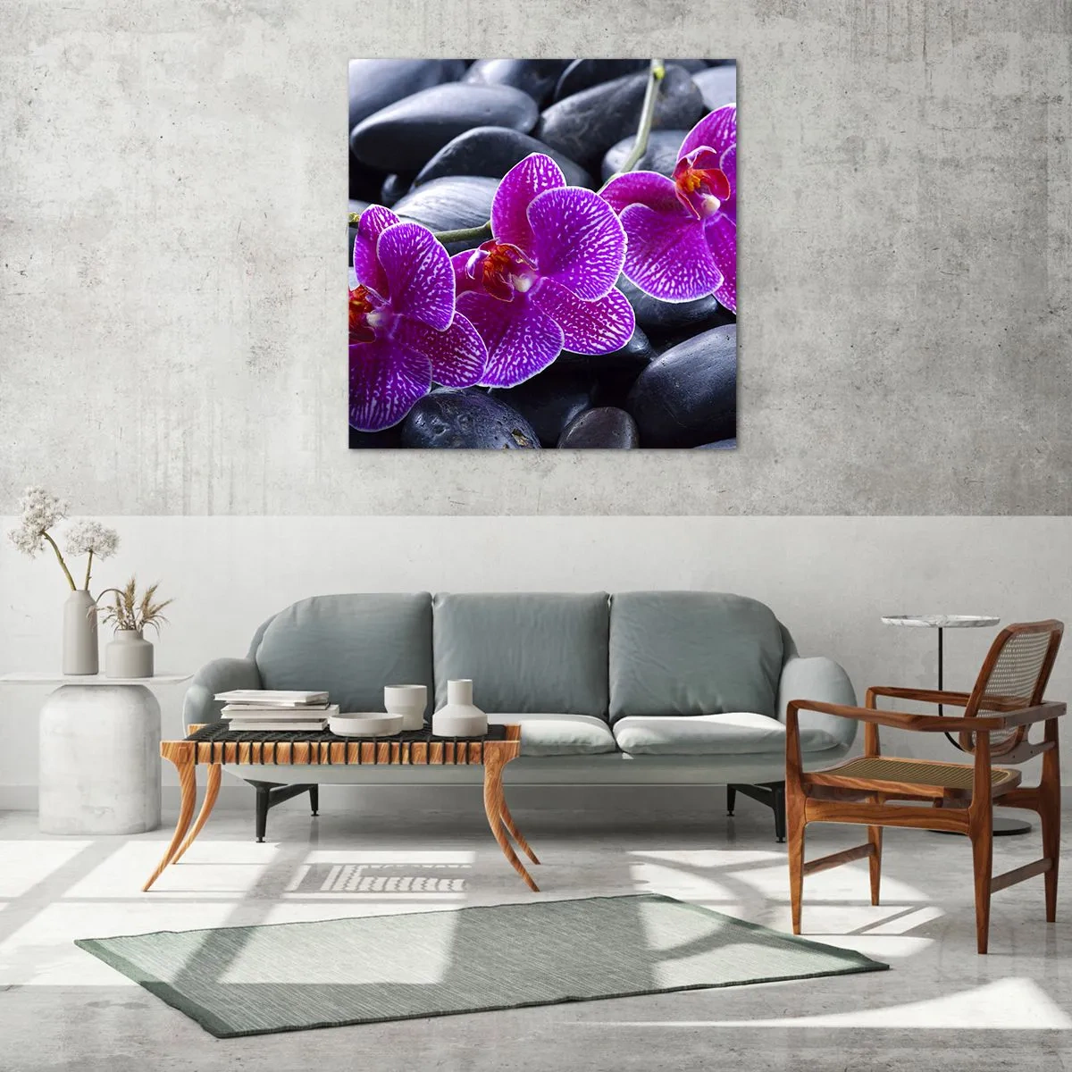 Quadro su vetro - Le pietre brillano di ammirazione - 30x30 cm