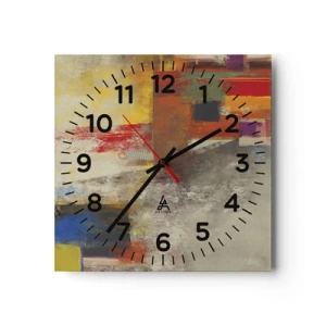Orologio da parete - Orologio in Vetro - Geometria dei colori - 30x30 cm