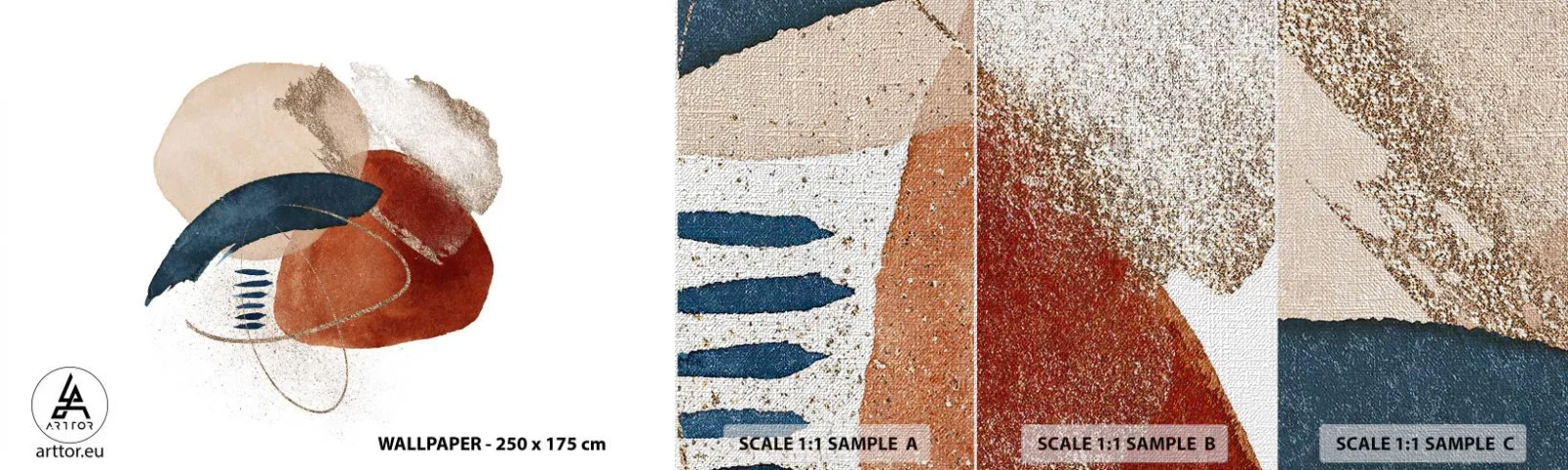 Campione di Fotomurale Premium Canvas - Composizione ovale - Astrazione, Pezzo, Modello moderno - 100x30 cm