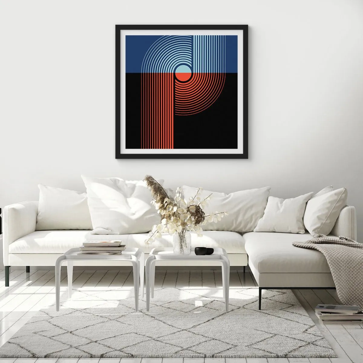 Poster in cornice nera - Nell'abbraccio geometrico - 30x30 cm