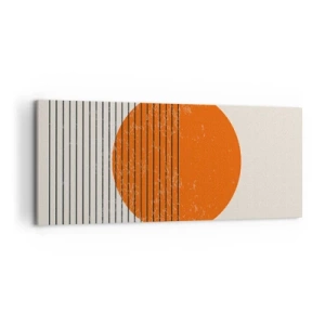 Quadro su tela - Stampe su Tela - Sole minimalista con linee geometriche - 120x50cm - Sempre il sole - Decorazione murale moderna per soggiorno e camera da letto ARTTOR