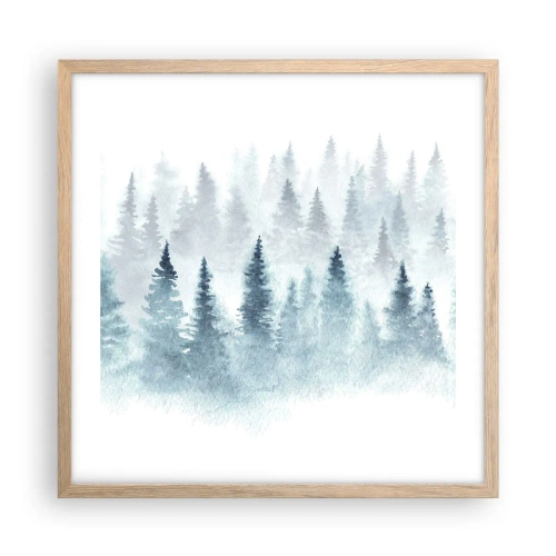 Poster in cornice rovere chiaro - Avvolti nella nebbia - 50x50 cm