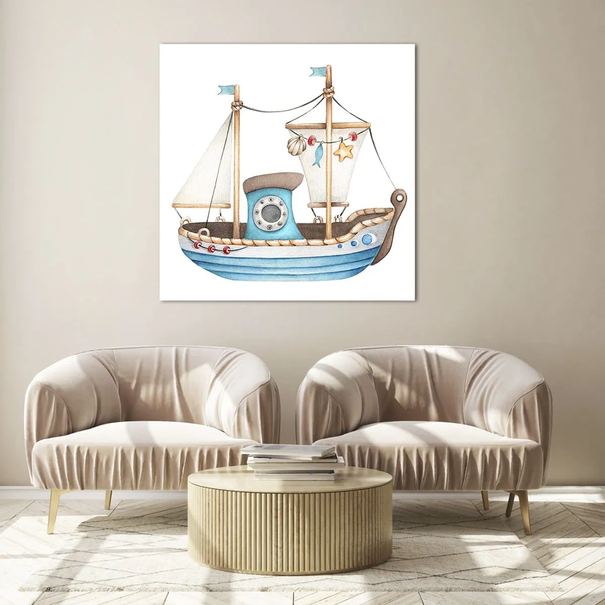 Quadro su vetro - Benvenuta avventura! - 30x30 cm