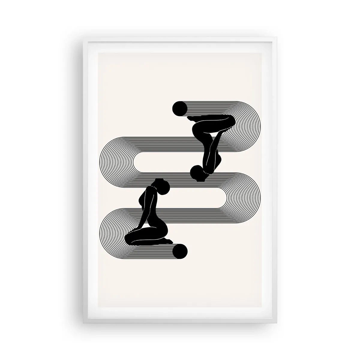 Poster in cornice bianca - Simmetria sensuale - 61x91 cm