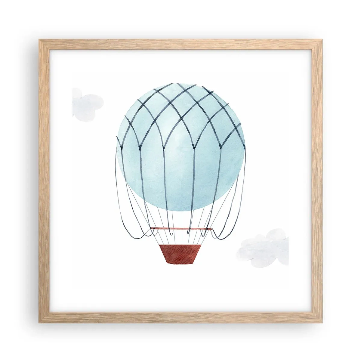 Poster in cornice rovere chiaro - In mezzo alle nuvole - 40x40 cm