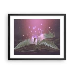 Poster in cornice nera - Invito ad un altro mondo: leggi! - 50x40 cm