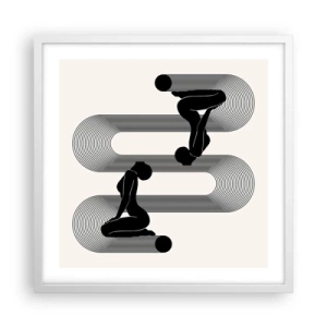 Poster in cornice bianca - Simmetria sensuale - 50x50 cm
