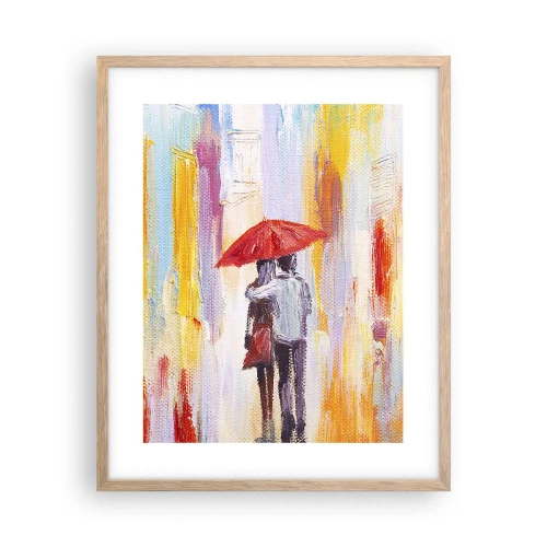 Poster in cornice rovere chiaro - Che piova ancora - 40x50 cm