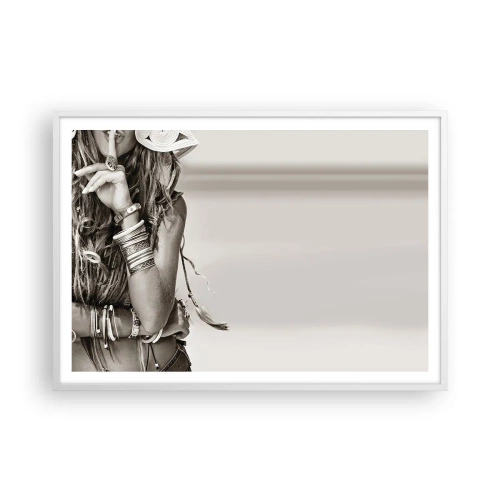 Poster in cornice bianca - Come una ragazza - 100x70 cm