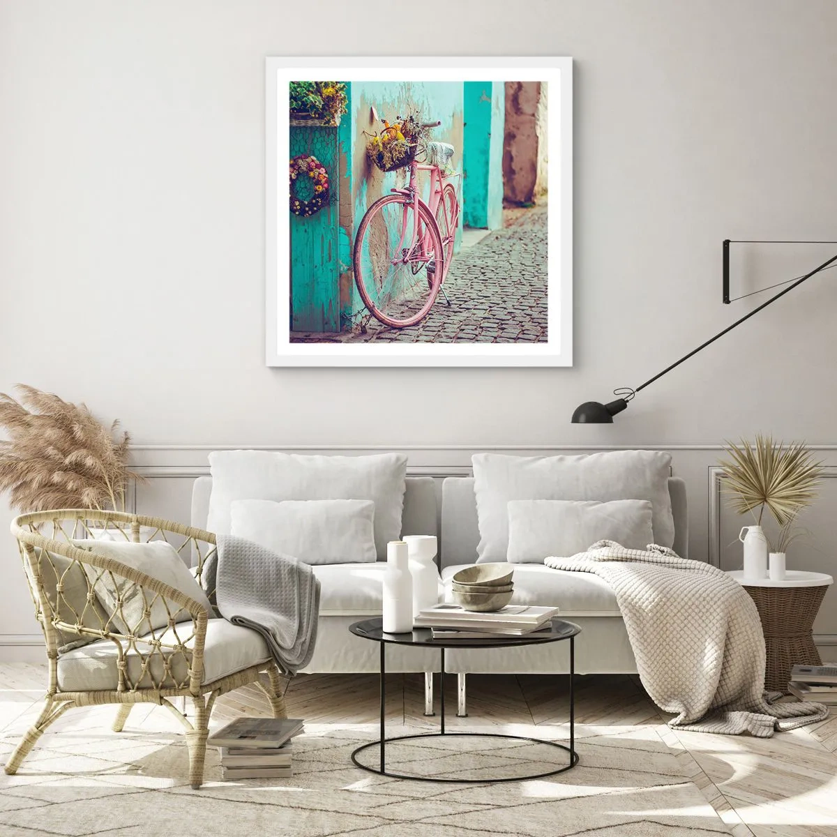Poster in cornice bianca - Torno subito - 60x60 cm