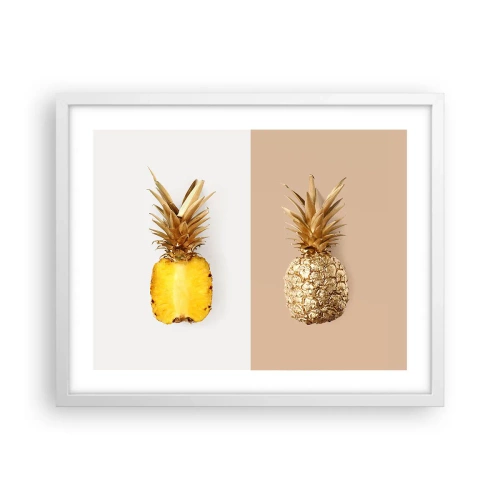 Poster in cornice bianca - Ananas per due - 50x40 cm
