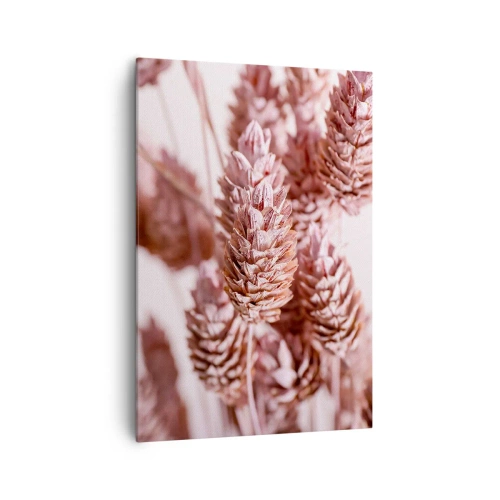 Quadro su tela - Stampe su Tela - Un primo piano delle delicate spighe rosa delle erbe ornamentali - 70x100cm - A prima vista poco appariscenti - Decorazione murale moderna per soggiorno e camera da letto ARTTOR