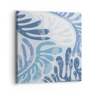 Quadro su tela - Stampe su Tela - Felci blu - 30x30 cm