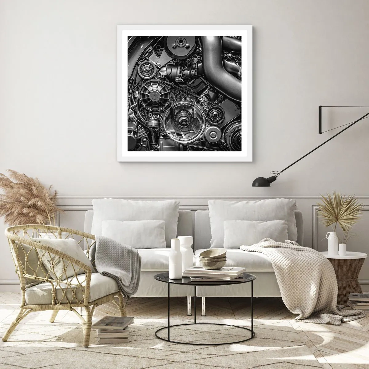 Poster in cornice bianca - La poesia della meccanica - 30x30 cm