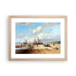 Poster in cornice rovere chiaro - Dopo una buona pesca - 40x30 cm