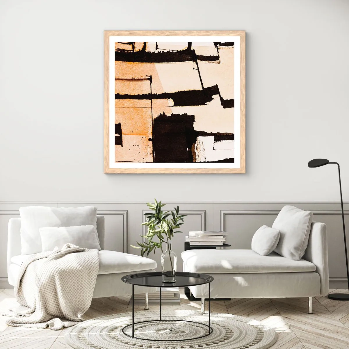 Poster in cornice rovere chiaro - Comunque in ordine - 50x50 cm