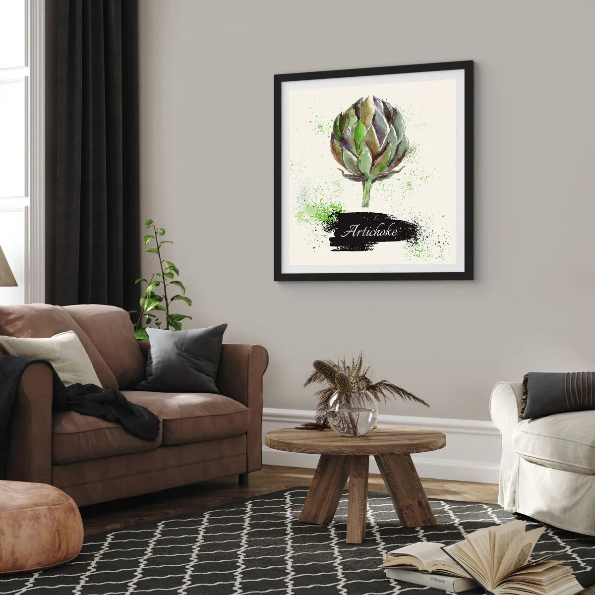 Poster in cornice nera - Evviva la verdura! - 50x50 cm