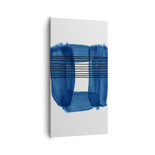 Quadro su tela - Stampe su Tela - Composizione blu e nera - 65x120 cm