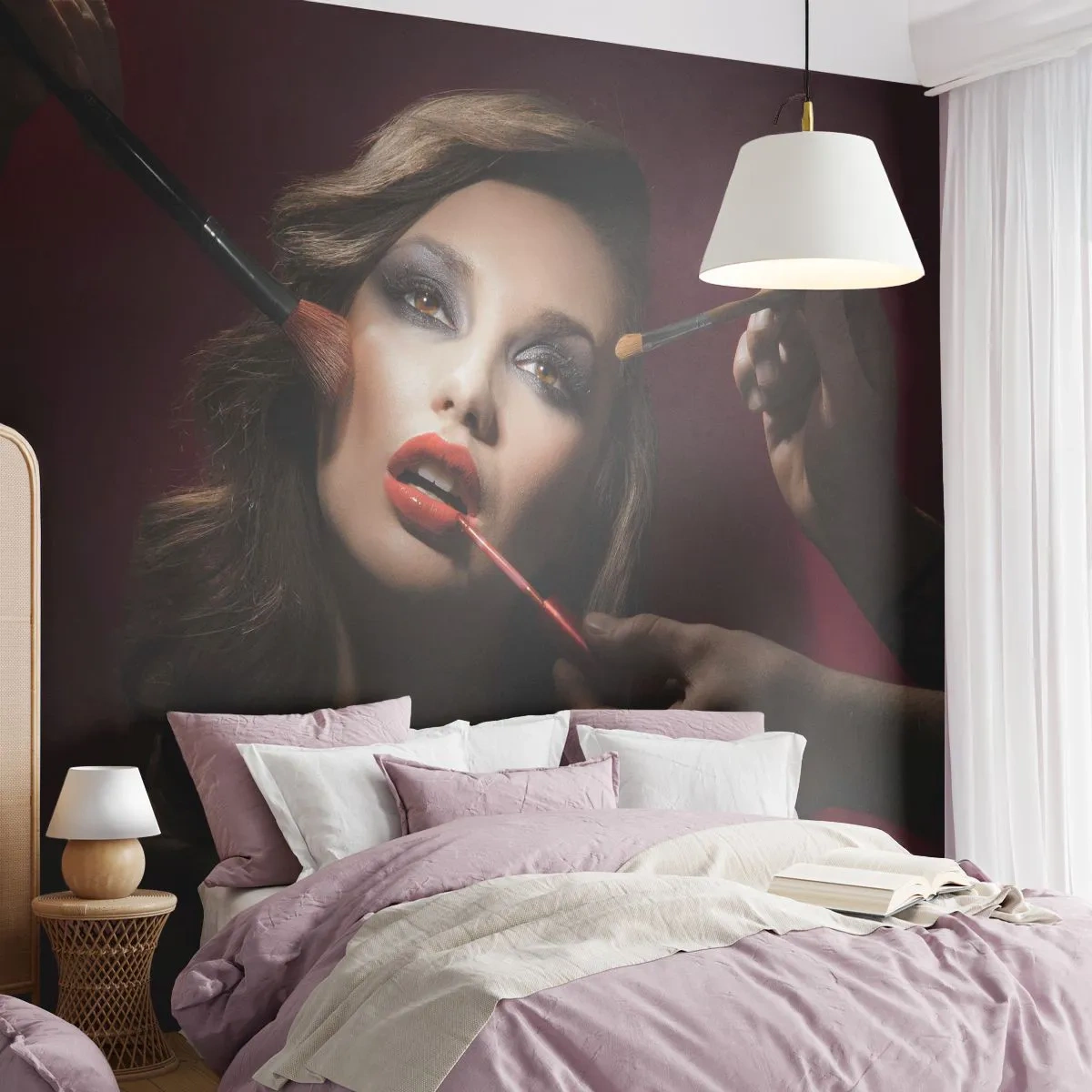 Fotomurali Autoadesivo Deluxe Sticker - Bella sognante - Donna, Trucco, Attrice - 500x350 cm