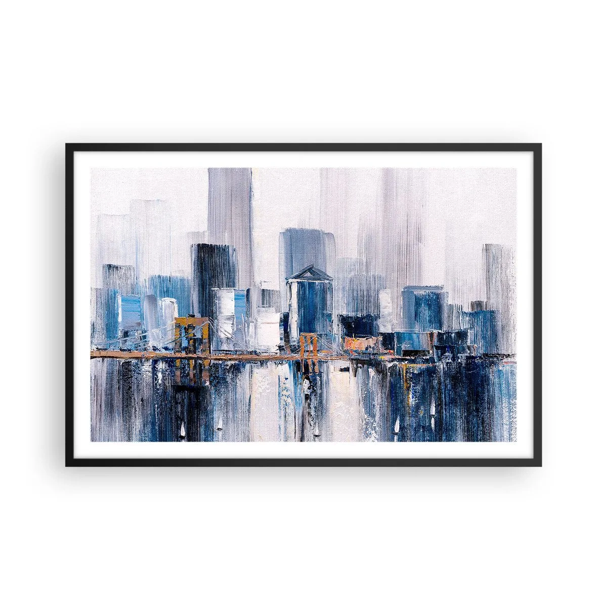 Poster in cornice nera - Impressione di New York - 91x61 cm