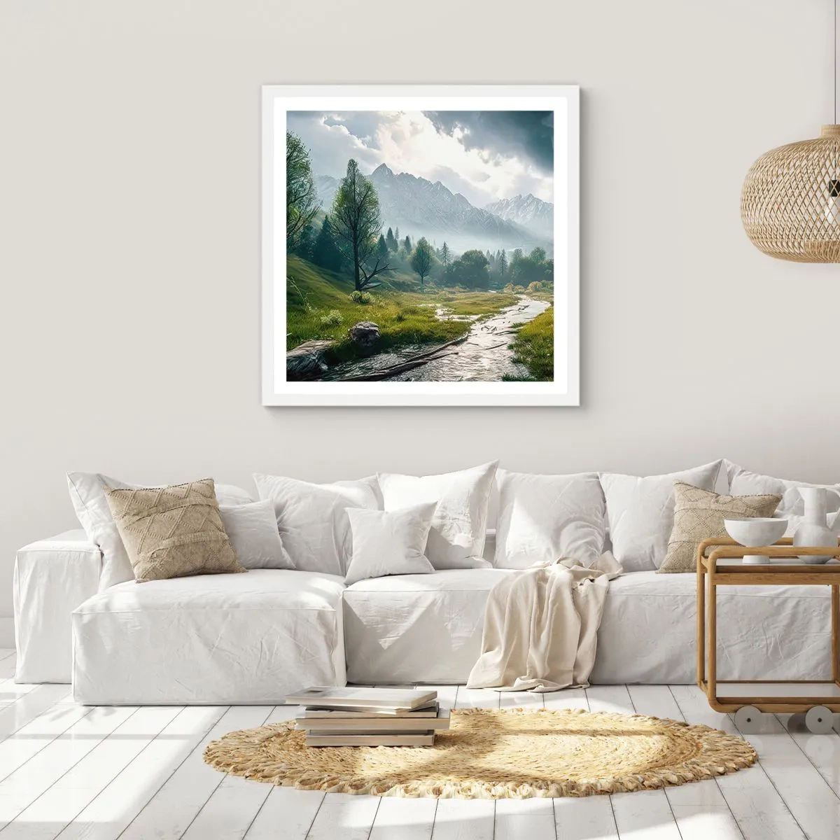 Poster in cornice bianca - Andata e ritorno - 60x60 cm